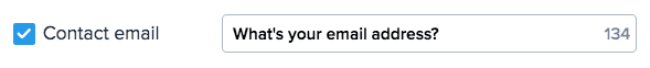 screenshot of email collection field