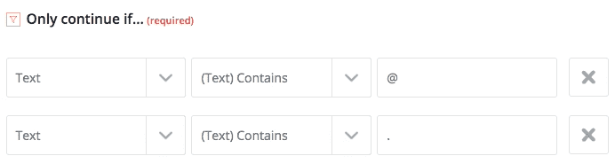 screenshot of parameter add fields