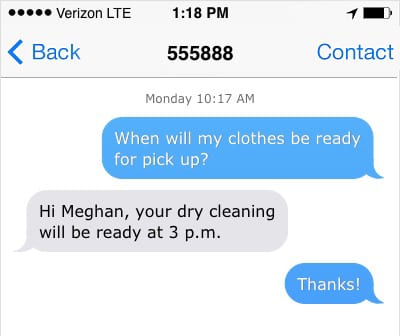 customer service support text example