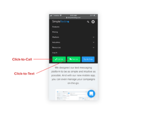 How and Why to Add a Click to Text Button to Your Website | SimpleTexting