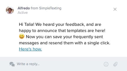 Example of using digital customer service for announcements