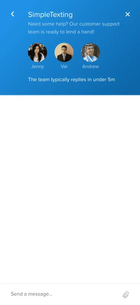 Screenshot of digital customer service chat on phone