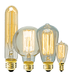 various types of incandescant light bulbs