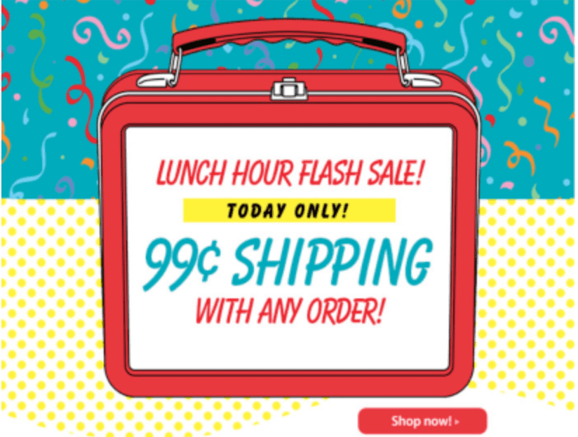 Example of a flash sale from Current.