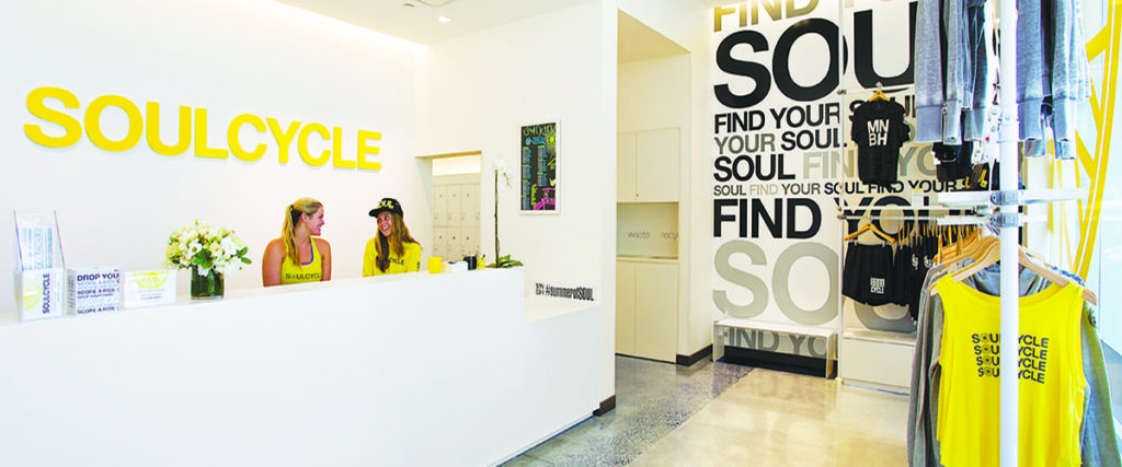 Example of SoulCycle sharing brand story at checkout