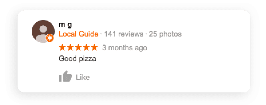 An example of a customer review that is too brief 