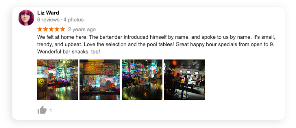 An example of a great customer review that includes images
