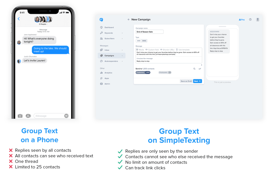 The Best Group Text App Without Reply All | SimpleTexting