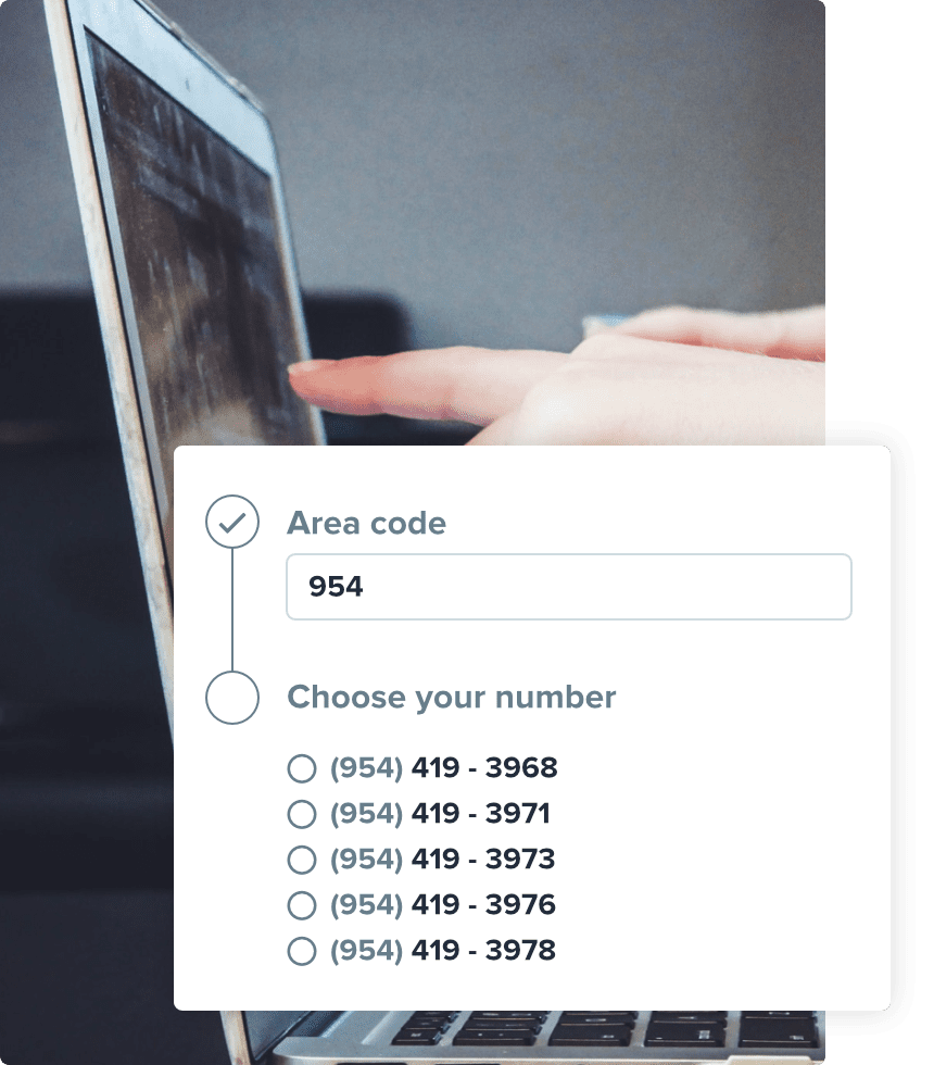 Choose a phone number type