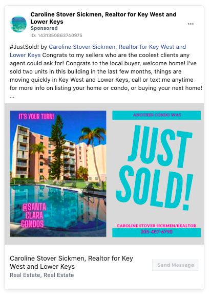 Facebook real estate ad for brand