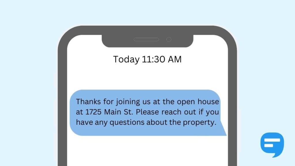 Text follow-up after an open house