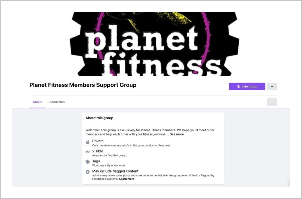 The Planet Fitness gym online community
