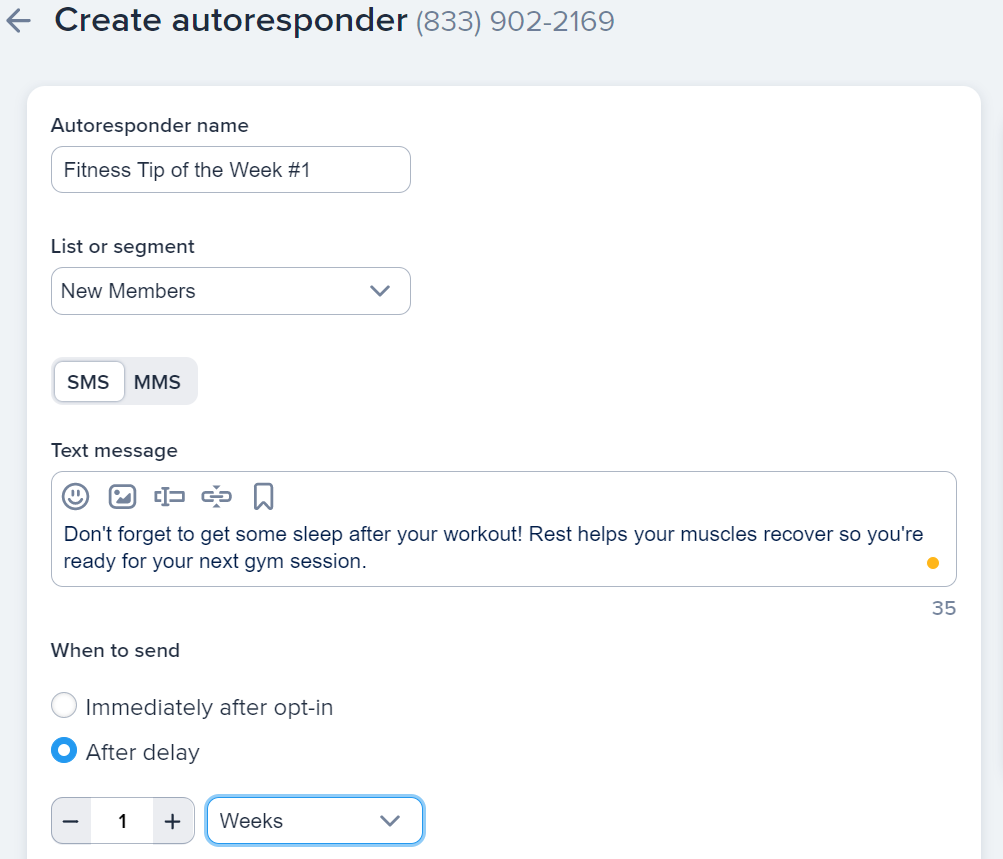 Creating and scheduling a SimpleTexting autoresponder