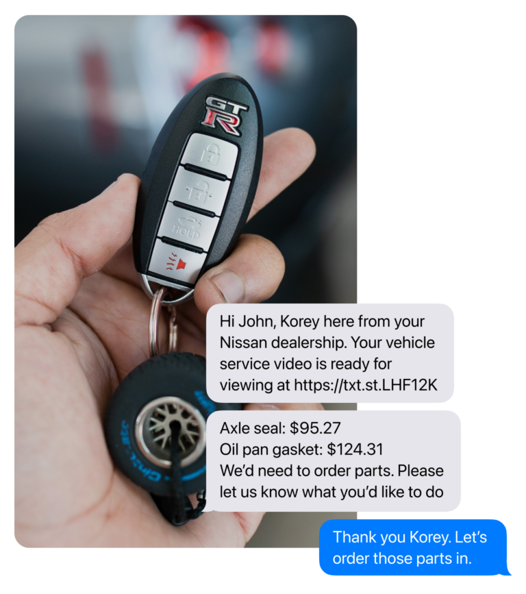 Texting your Nissan Dealership's service customers