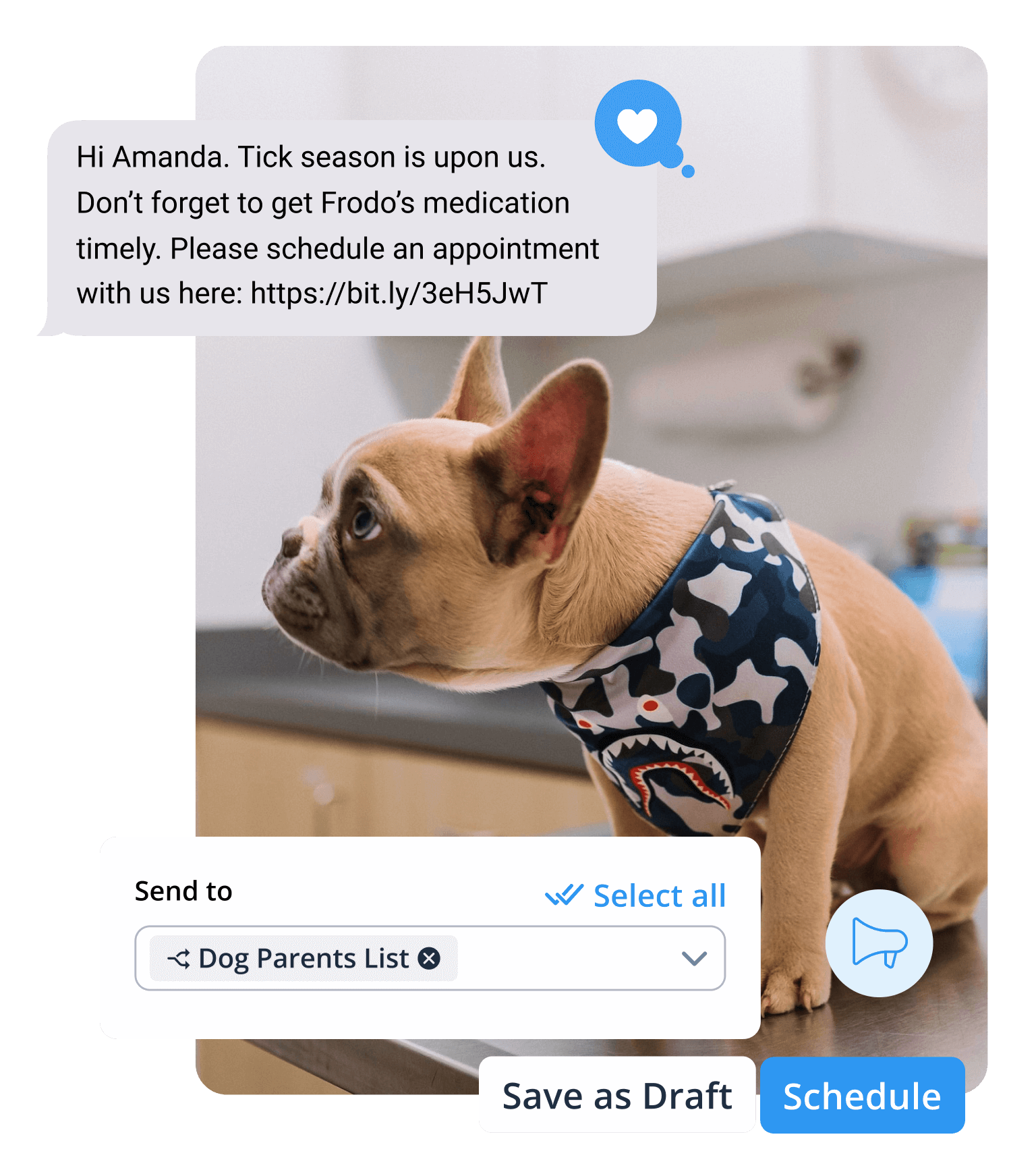 SMS marketing for veterinarians example exchange