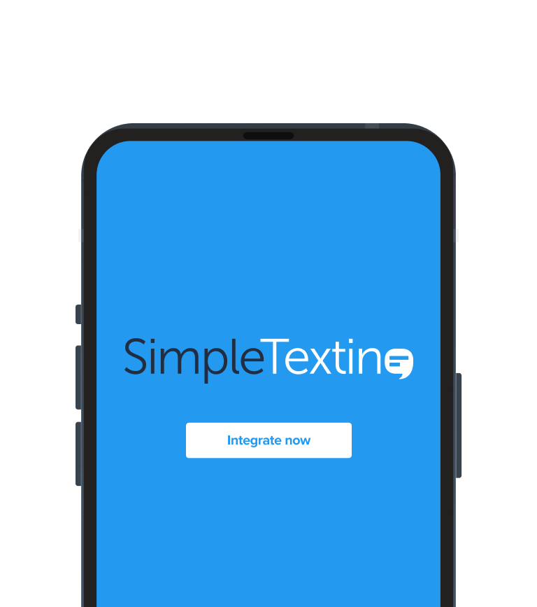 simpletexting's logo surrounded by software app logos to represent franchise SMS integrations