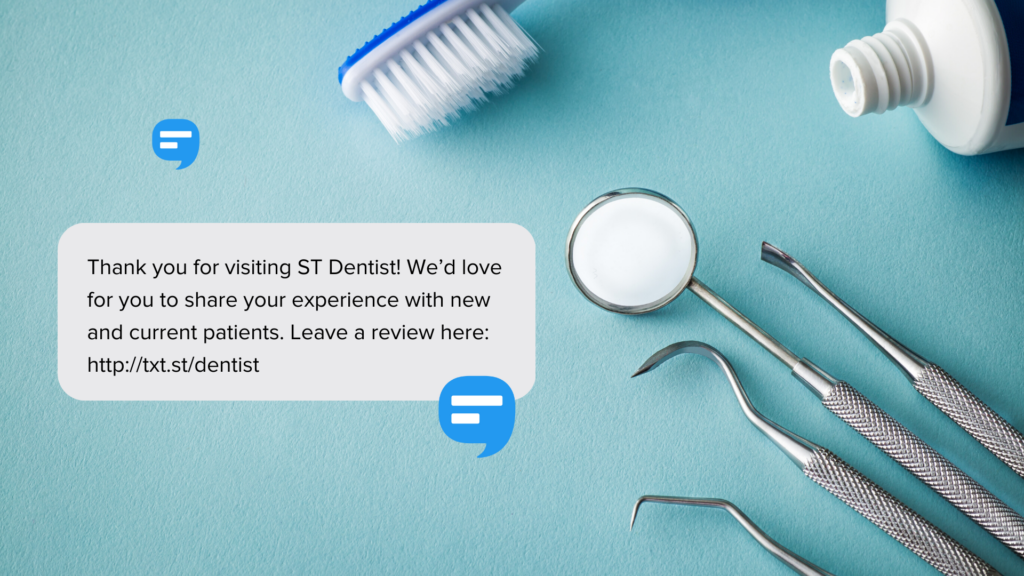 example text message for dentist referral program