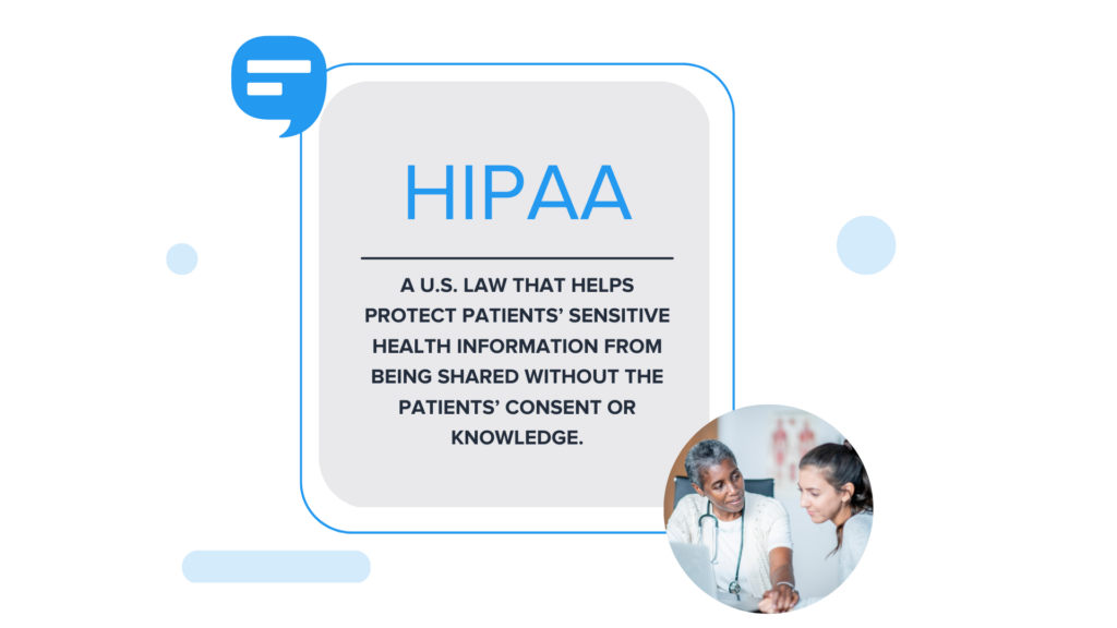 graphic showing the definition of hipaa