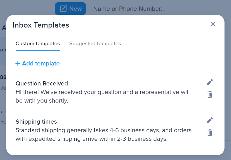 Using custom templates to automate e-commerce customer service messages