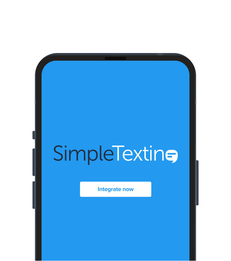 simpletexting's logo surrounded by logos of various software apps