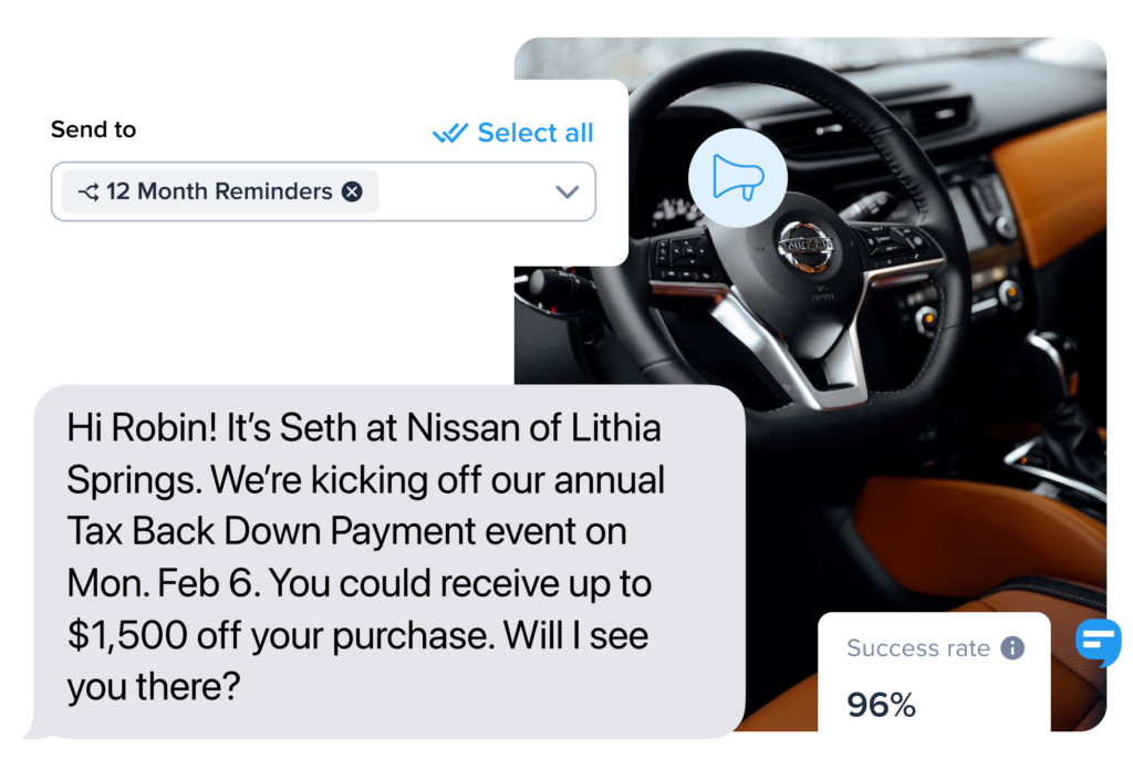 Nissan dealership limited-time financing text message