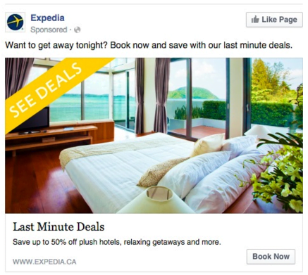 An Expedia ad for customer retention