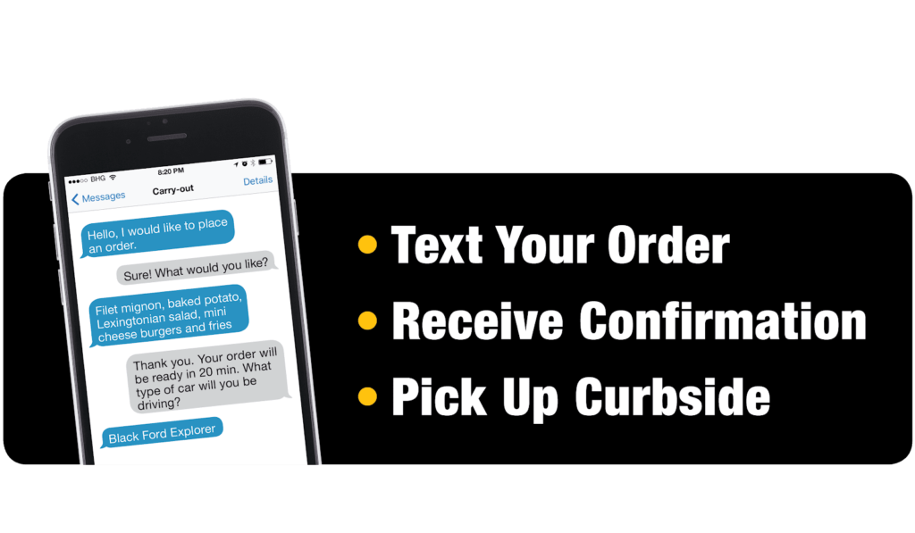 Instructions for curbside delivery