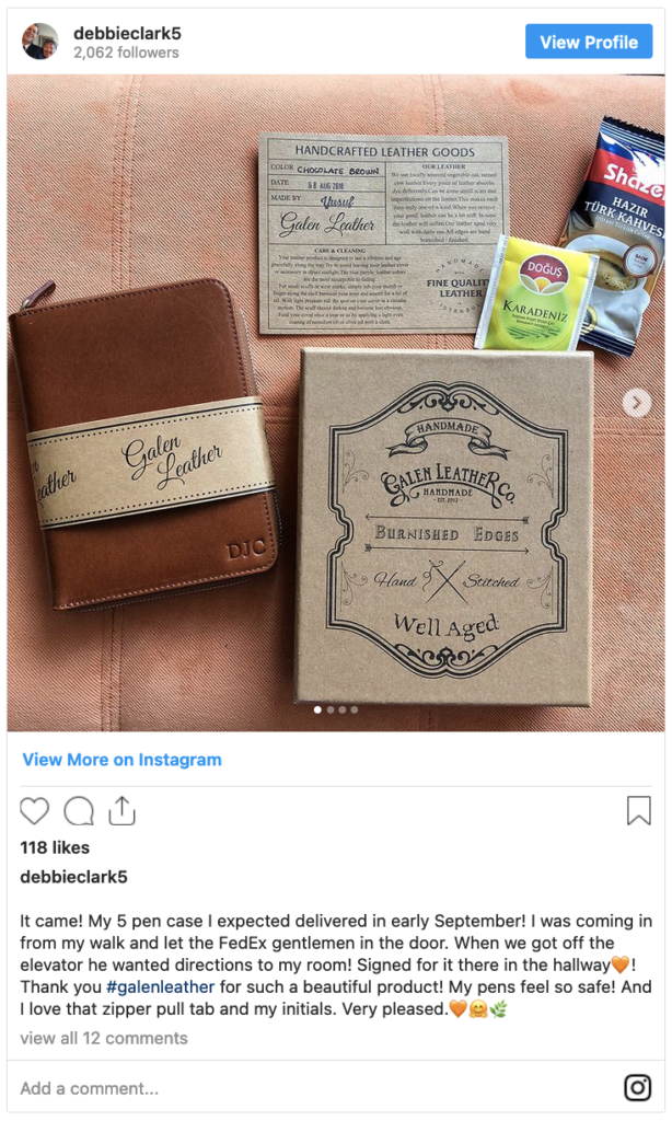 Galen Leather's "extra gift" customer engagement strategy