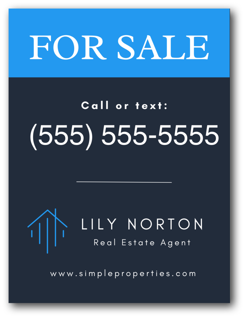 example real estate for sale sign