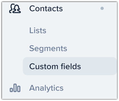 The custom fields menu in SimpleTexting’s platform