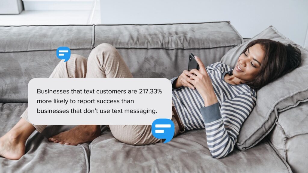 Image for Businesses that text are 217% more successful than those that don’t [2023 study]
