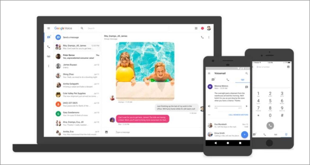 google voice's text app for computers