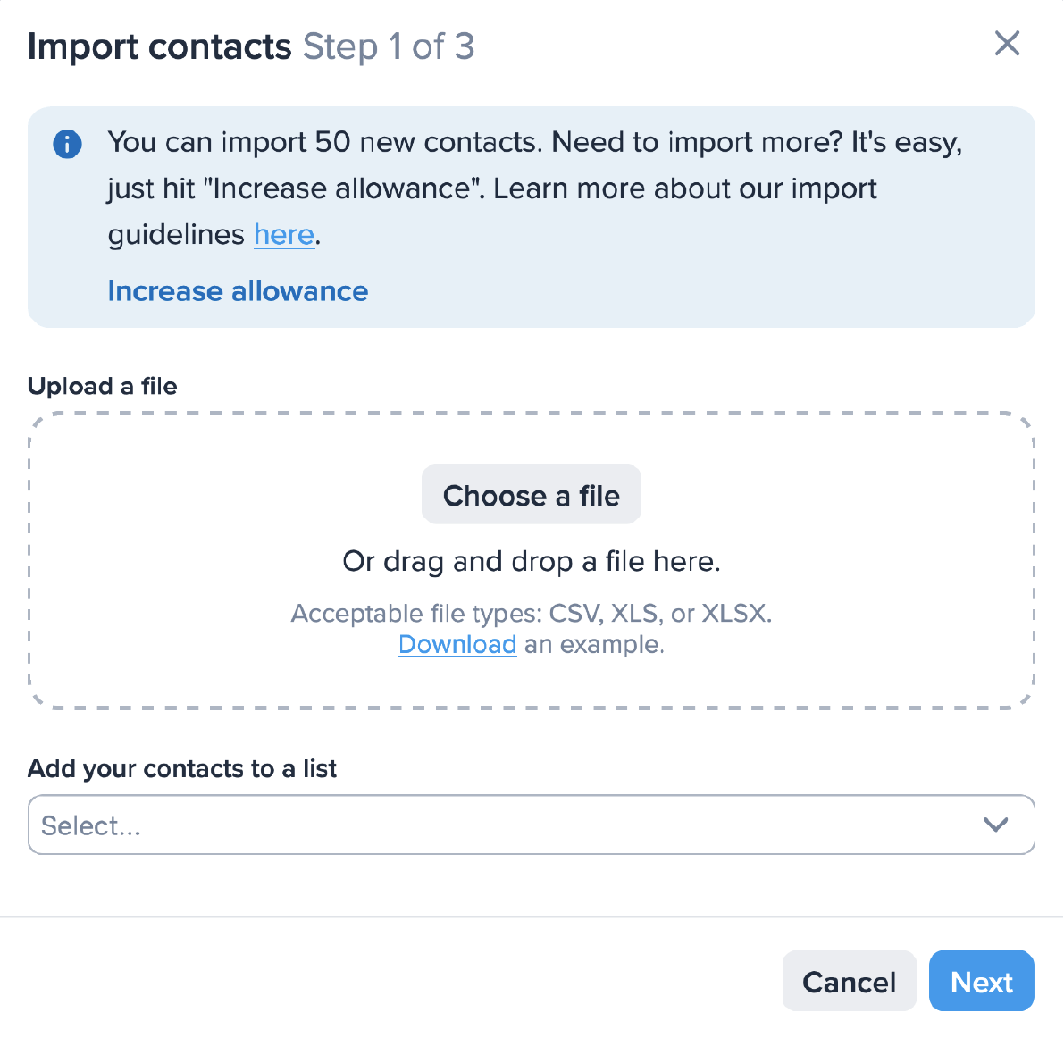 importing contacts into SimpleTexting for a personalized SMS campaign