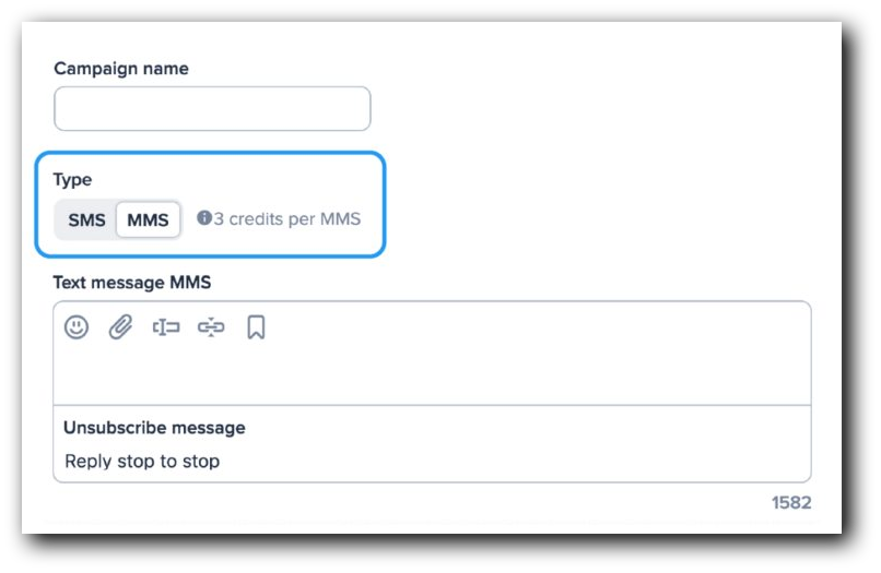 Selecting MMS as your message type