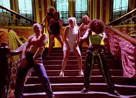 A GIF of the Spice Girls performing