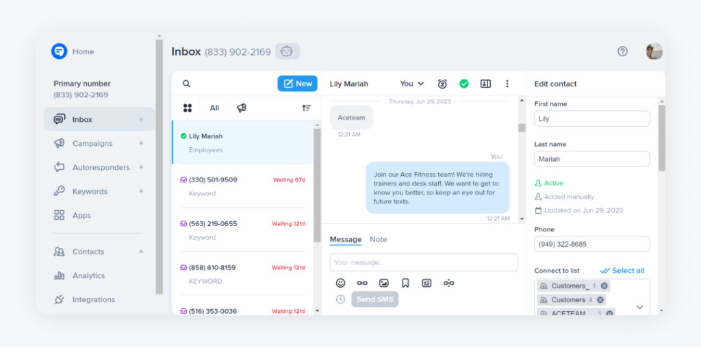 One-Way Text Messaging: Group Texting App with No Reply All