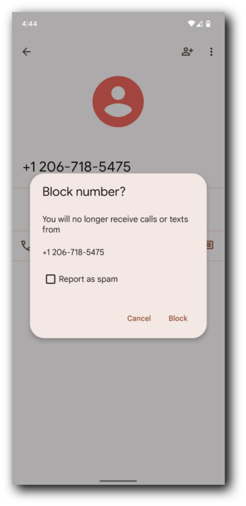 The final step in how to block a text message on Android