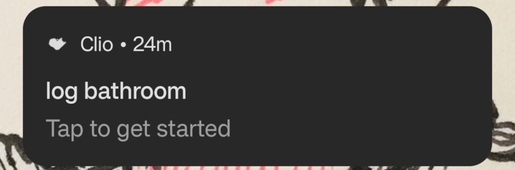 A push notification from Clio