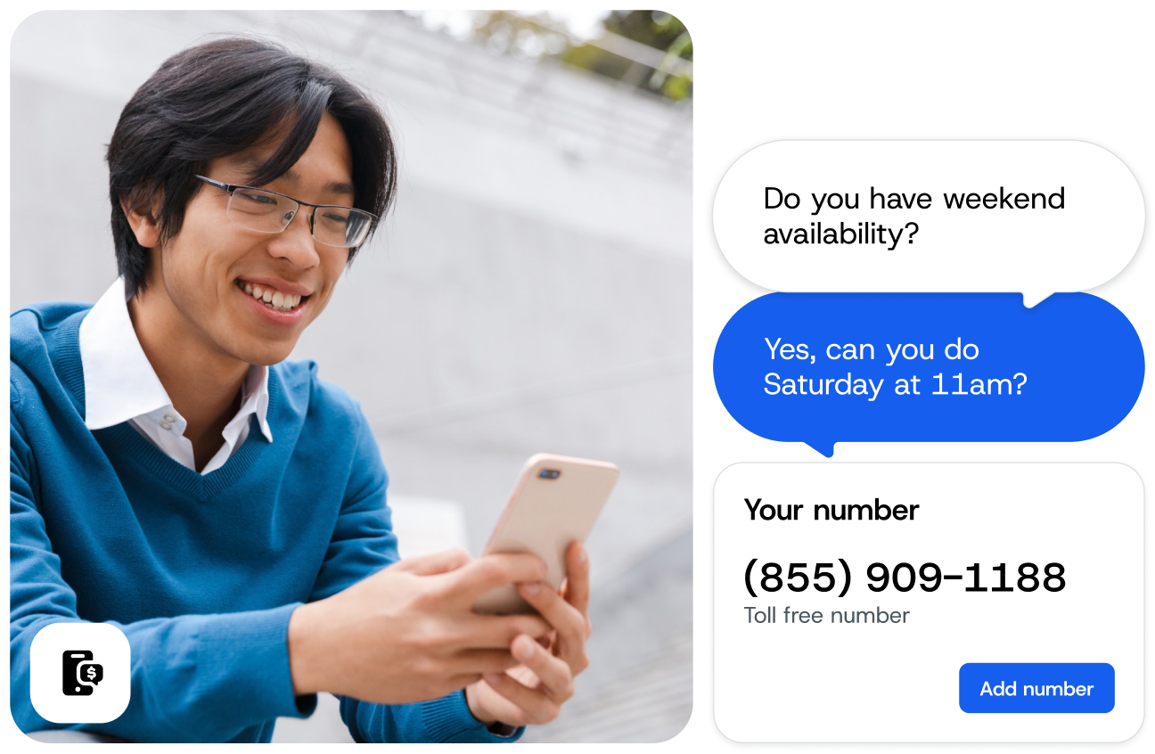 Image for Virtual phone numbers to send and receive SMS online for business